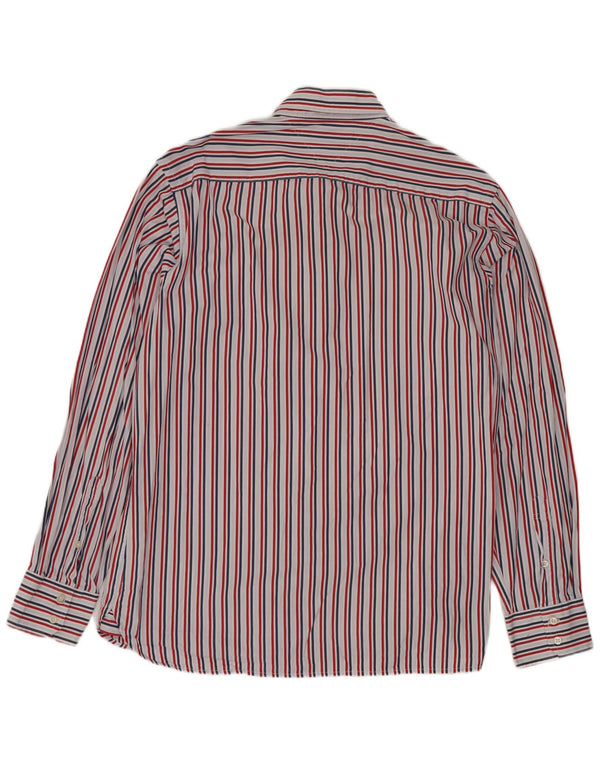 Camisa masculina Tommy Hilfiger grande listrada multicolorida de algodão