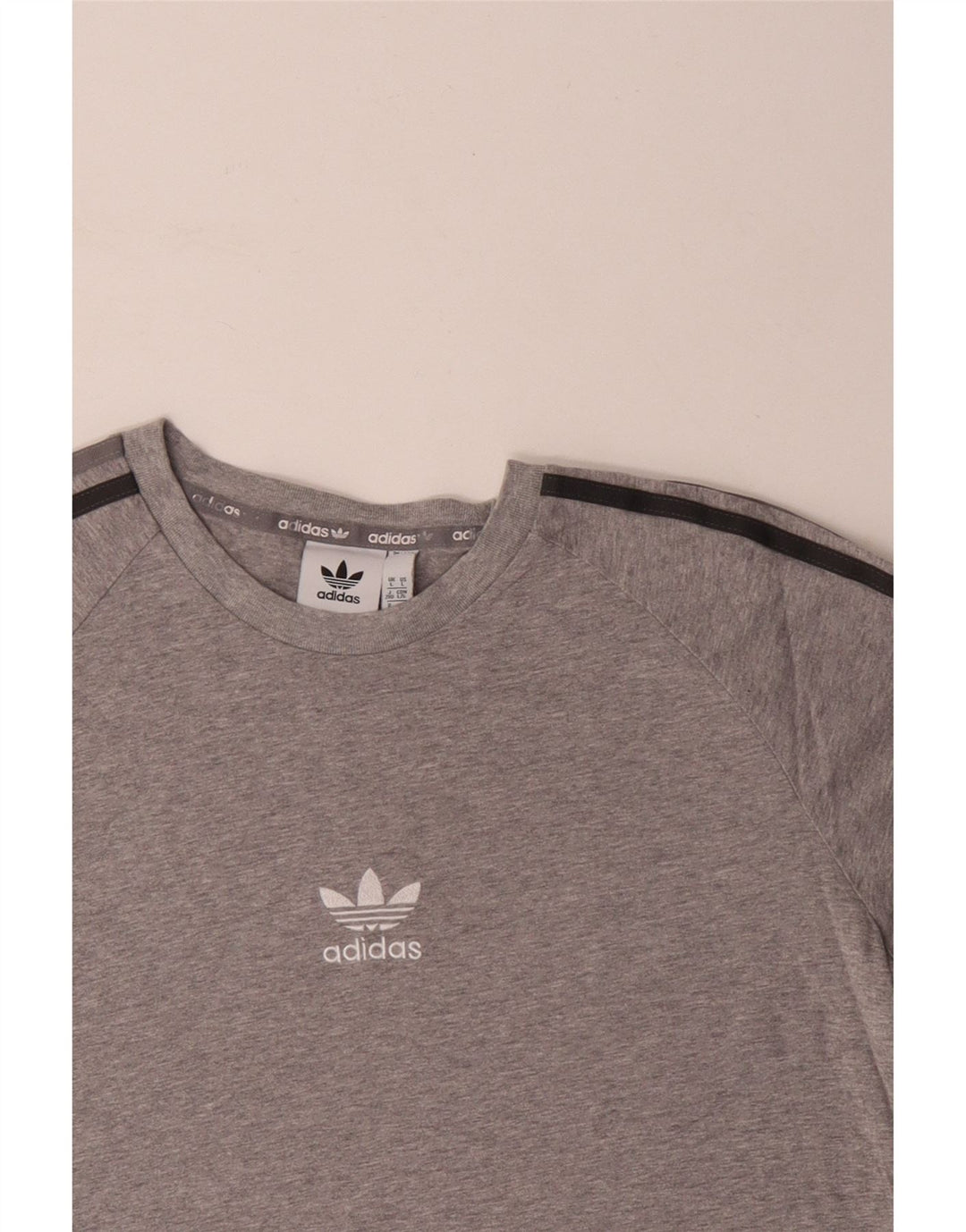 Camiseta masculina Adidas grande algodão manchado cinza