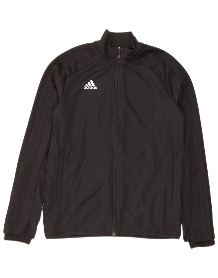 Casaco de treino Adidas para meninas 11-12 anos preto poliéster
