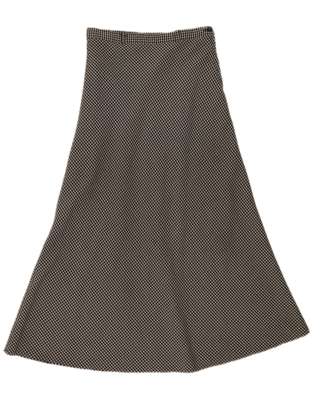 Saia midi feminina vintage EU 40 médio W30 preto guingão