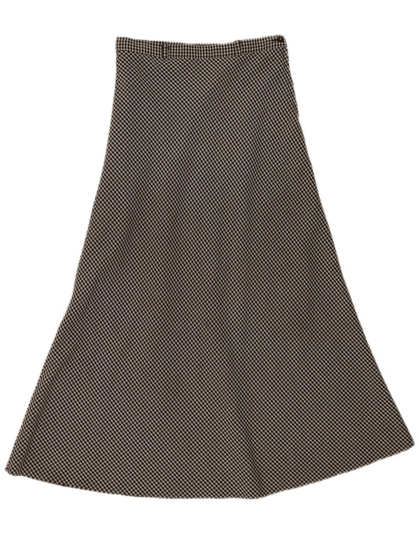 Saia midi feminina vintage EU 40 médio W30 preto guingão