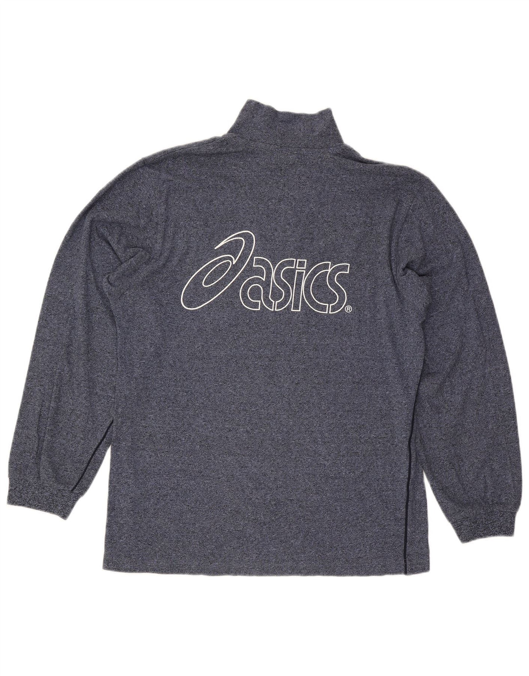 Moletom masculino Asics Graphic Zip Neck Jumper grande azul marinho salpicado
