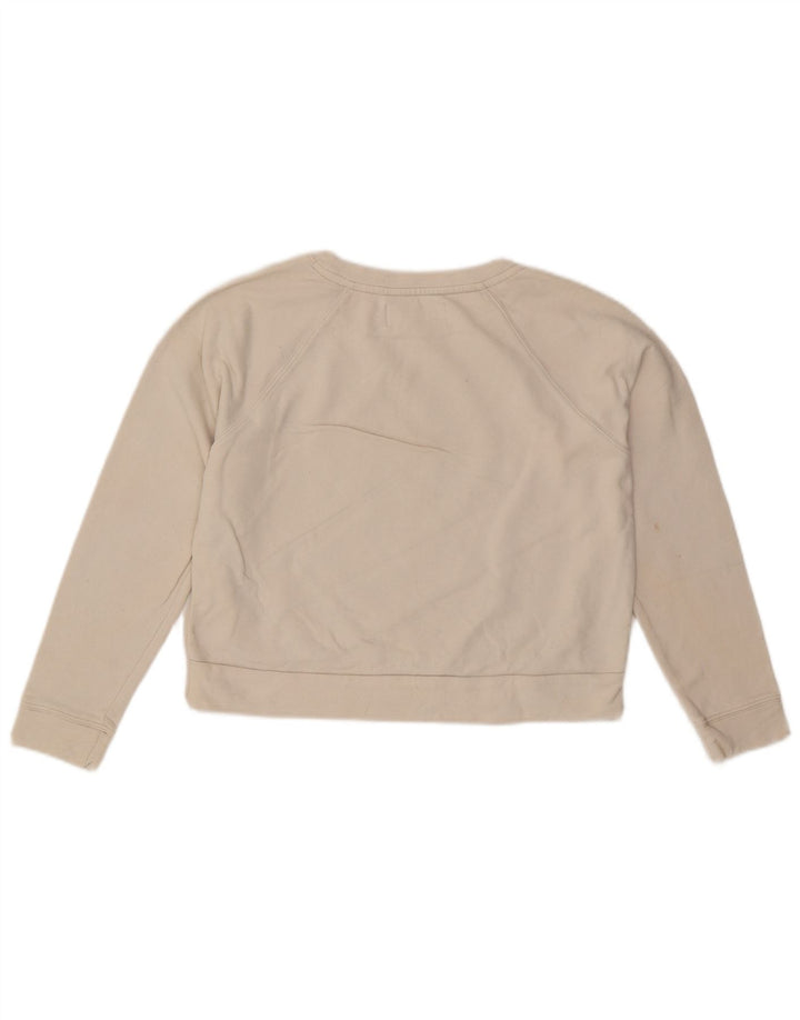 Calvin Klein Jeans Suéter Crop Feminino Reino Unido 10 Pequeno Branco