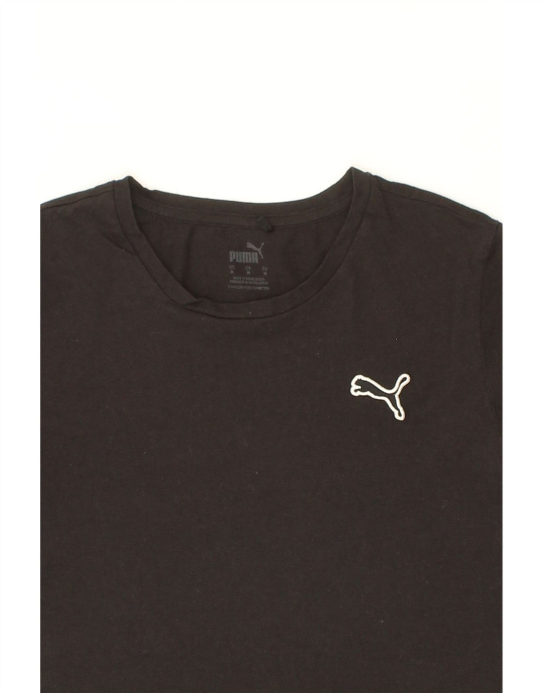PUMA Womens T-Shirt Top UK 14 Medium Black Cotton Vintage Puma and Second-Hand Puma from Messina Hembry 