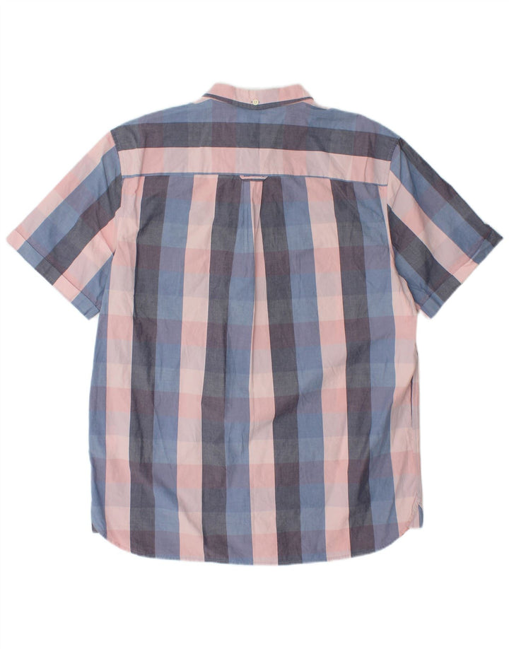 Camisa masculina de manga curta Lyle & Scott grande algodão xadrez multicolorido