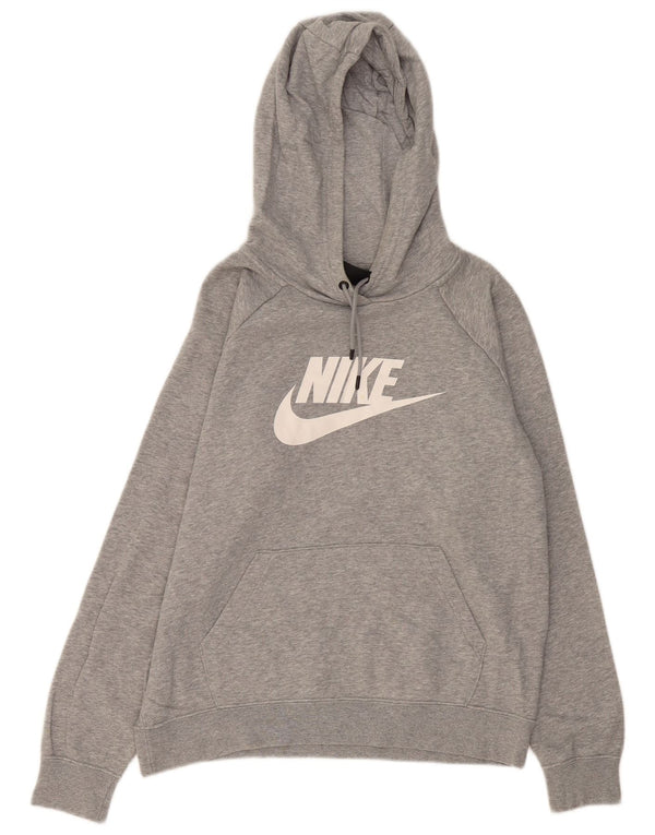 NIKE Mens Graphic Hoodie Jumper Médio Cinza Algodão Flecked