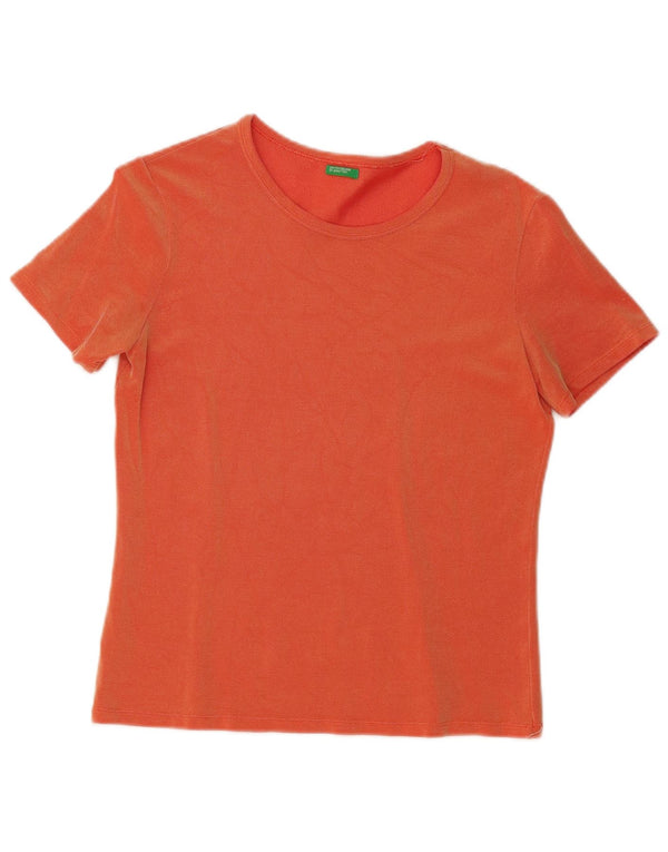 Camiseta feminina Benetton UK 12 médio laranja