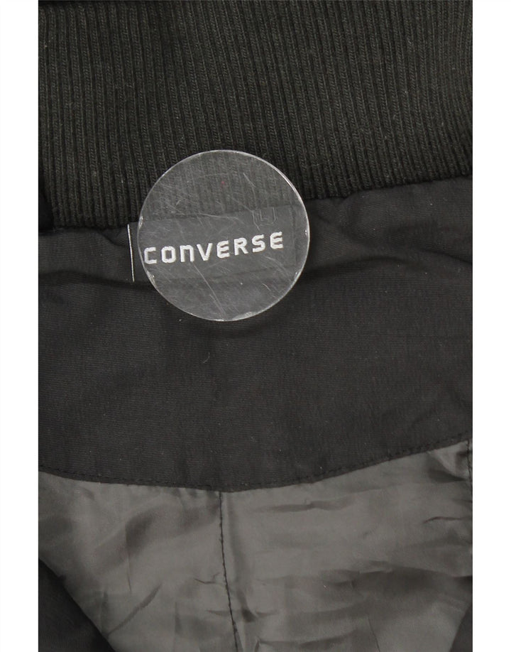 Jaqueta acolchoada com capuz masculina Converse UK 40 grande nylon preto