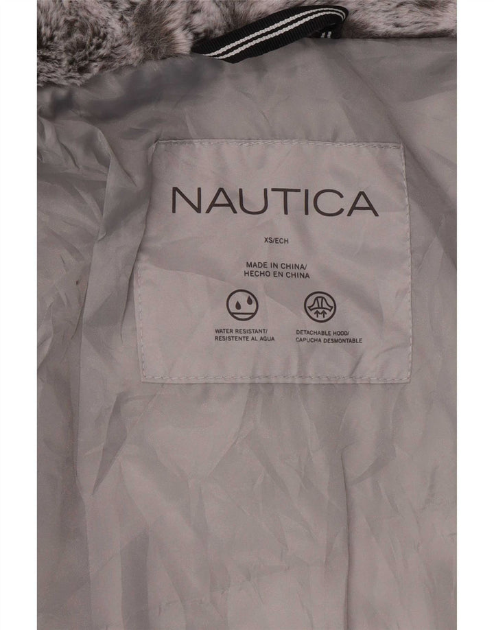 Jaqueta acolchoada com capuz feminina Nautica UK 6 XS poliéster cinza