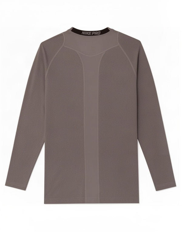 Top feminino Nike Dri Fit manga comprida UK 10 pequeno cinza colorblock poliéster