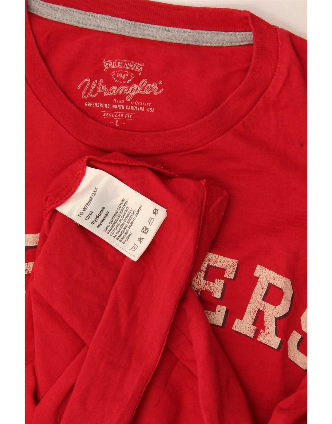 Camiseta Wrangler masculina regular fit gráfica top grande algodão vermelho