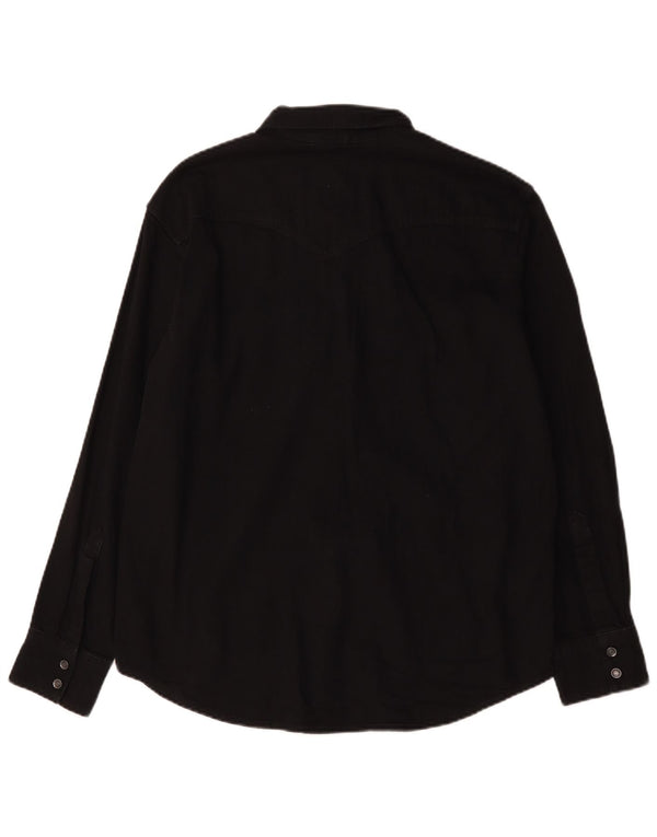 Camisa jeans masculina padrão Levi's grande algodão preto