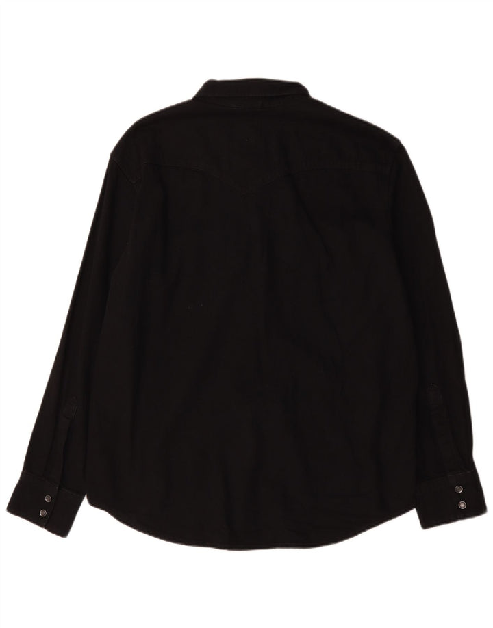 Camisa jeans masculina padrão Levi's grande algodão preto