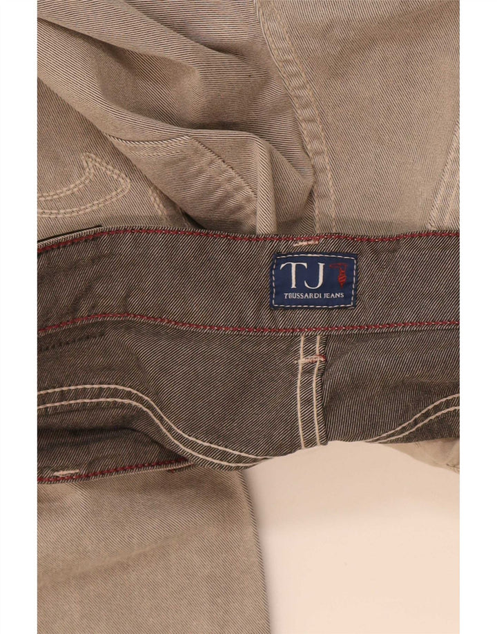 Trussardi Calça jeans reta masculina W31 L33 algodão cinza