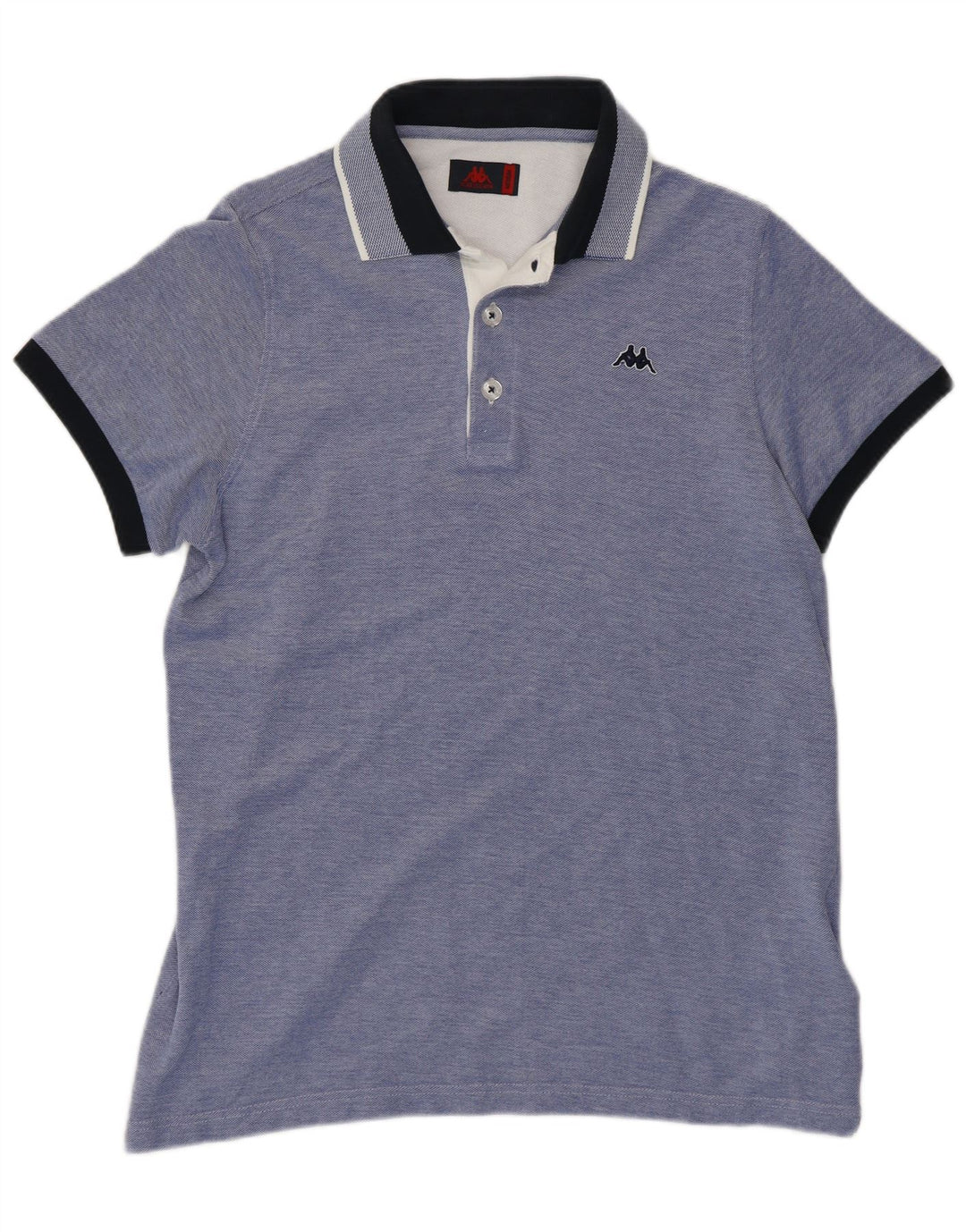 Camisa polo masculina Kappa médio azul colorblock algodão