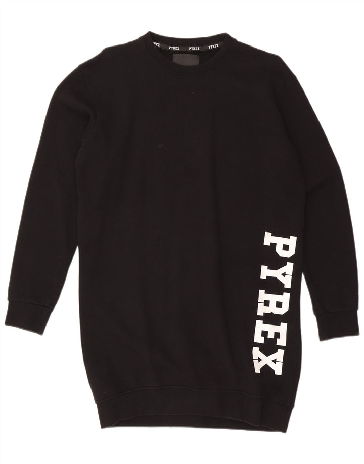 Vestido suéter feminino grande Pyrex Reino Unido 10 algodão preto pequeno