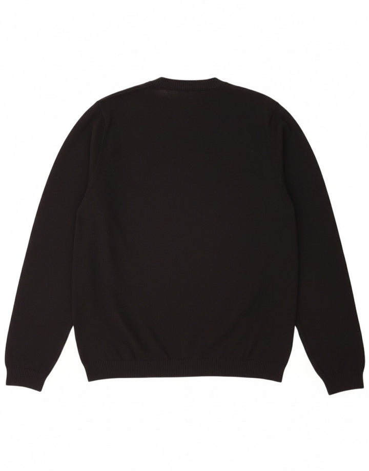 ADIDAS Mens Suéter Jumper com Gola V Preto Médio