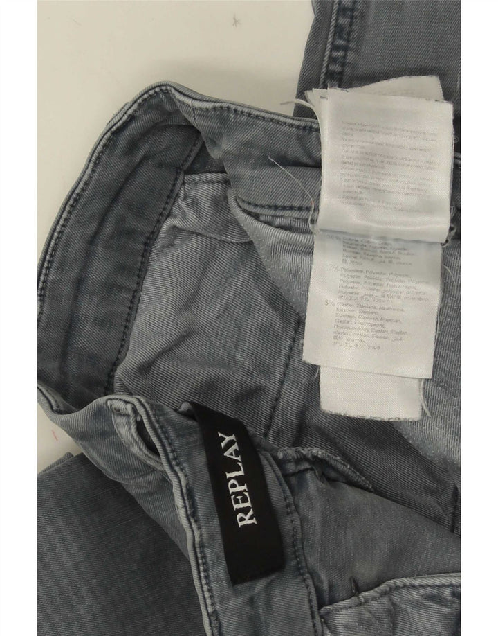 Replay Mens Slim Jeans W34 L32 Cinza Algodão