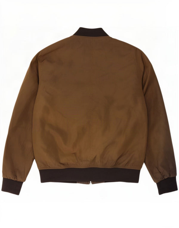 Jaqueta bomber masculina Zara UK 40 grande poliéster colorblock cáqui