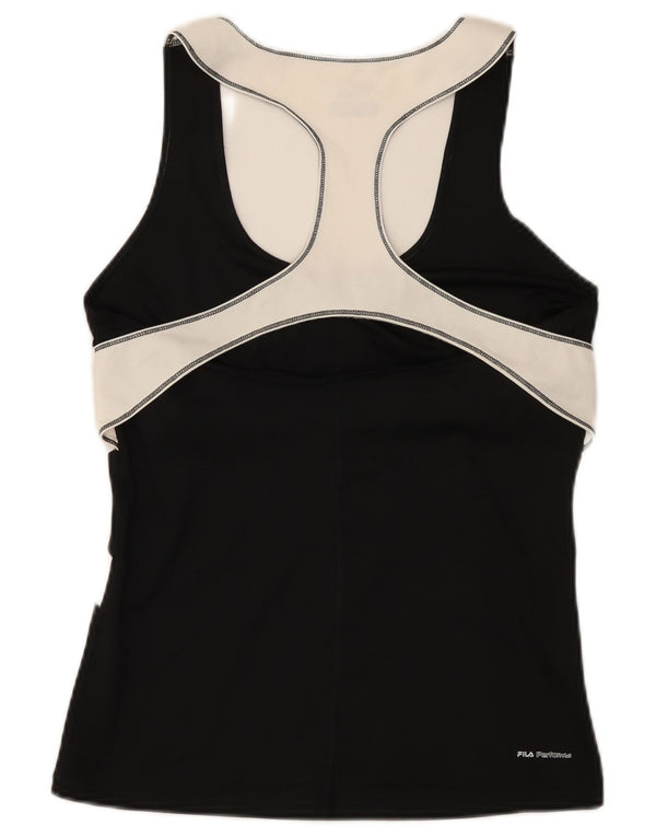 Fila Womens Vest Top UK 14 Grande Poliéster Colourblock Preto