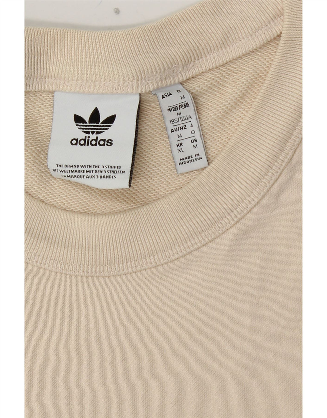 ADIDAS Mens Sweatshirt Jumper Médio Algodão Branco