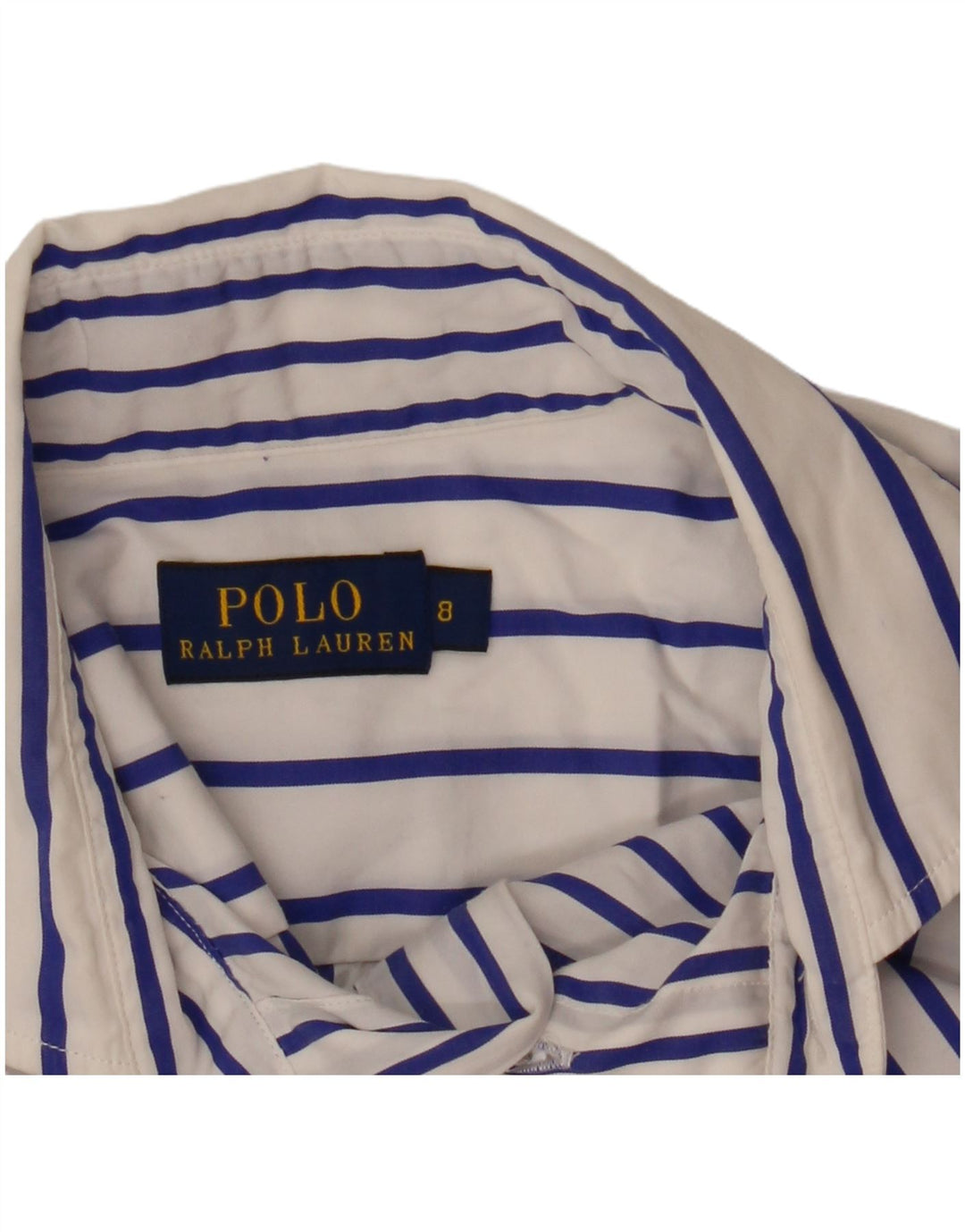 Vestido camisa Polo Ralph Lauren feminino EUA 8 médio branco listrado
