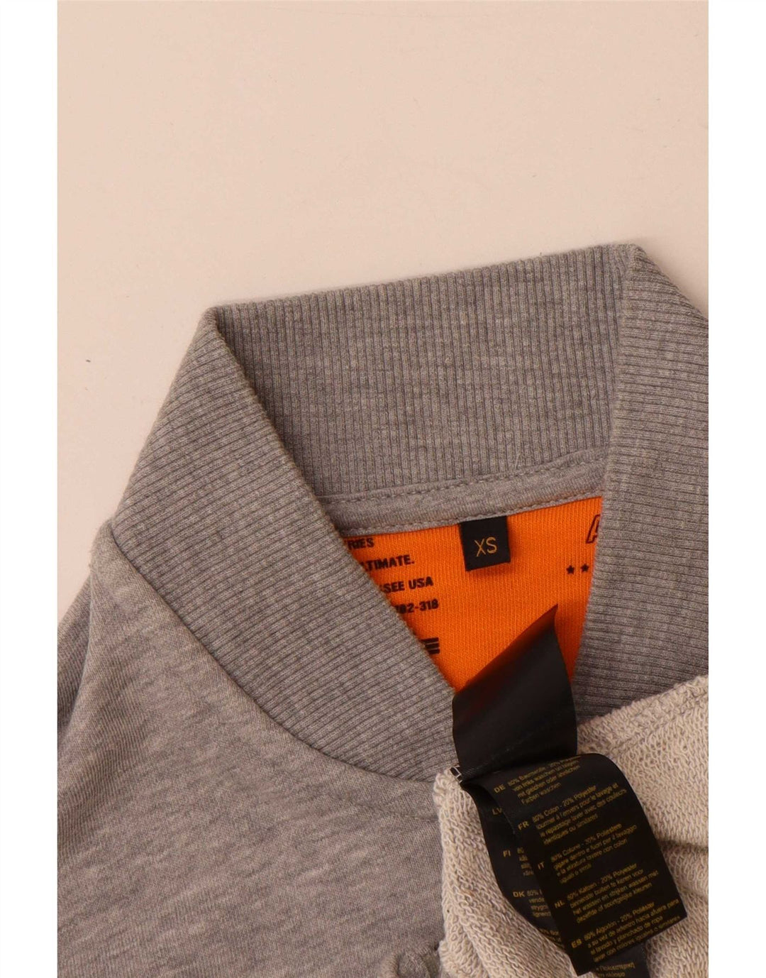 Alpha Industries Jaqueta masculina de treino XS algodão manchado cinza