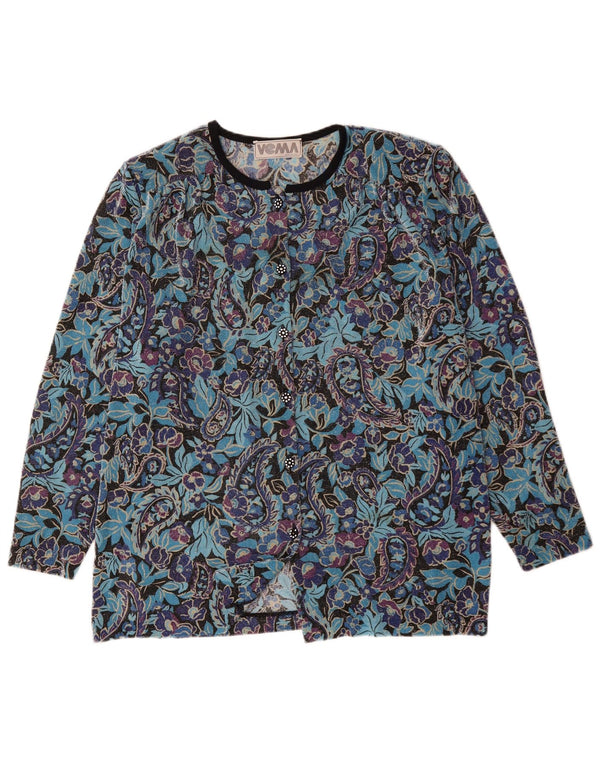 Jaqueta Blazer Oversized Feminina Vintage 6 Botões Reino Unido 18 XL Azul Floral