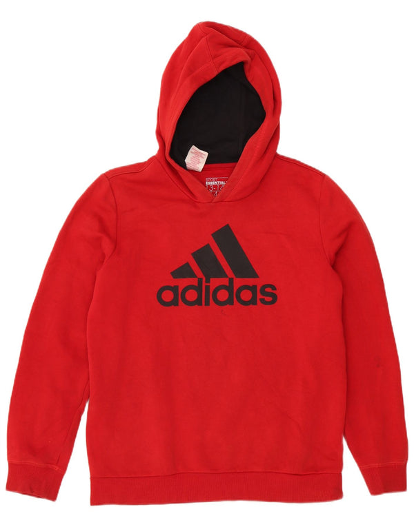 Suéter com capuz gráfico Adidas Boys 13-14 anos algodão vermelho