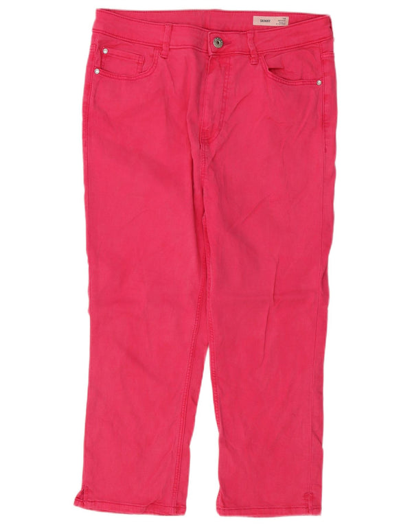 Jeans skinny feminino Marks & Spencer UK 14 grande W30 L21 algodão rosa