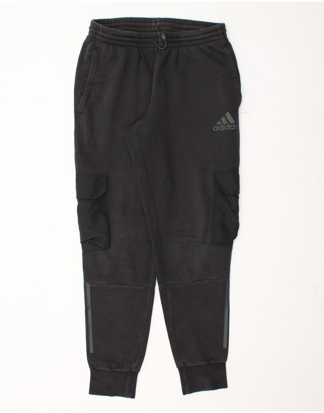 ADIDAS Mens Cargo Calças de treino Joggers Médio Algodão Preto