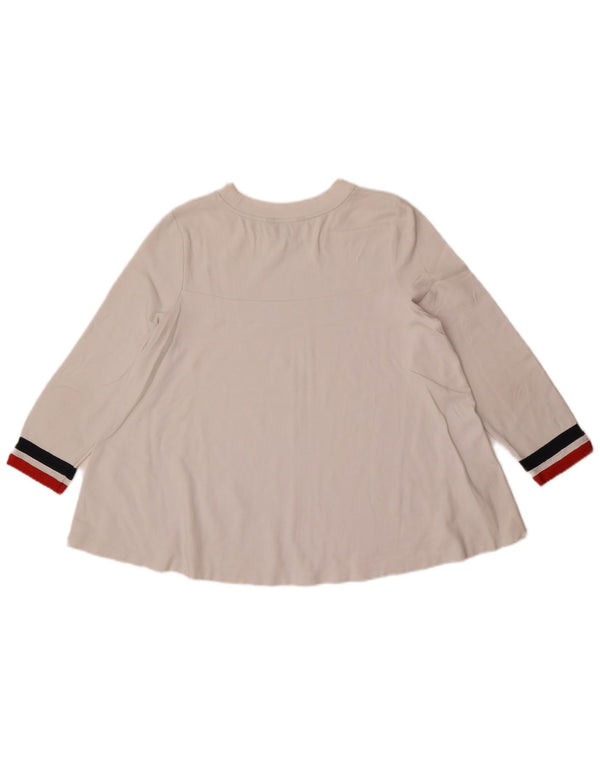Tommy Hilfiger Womens Top 3/4 Sleeve UK 10 Small White Striped