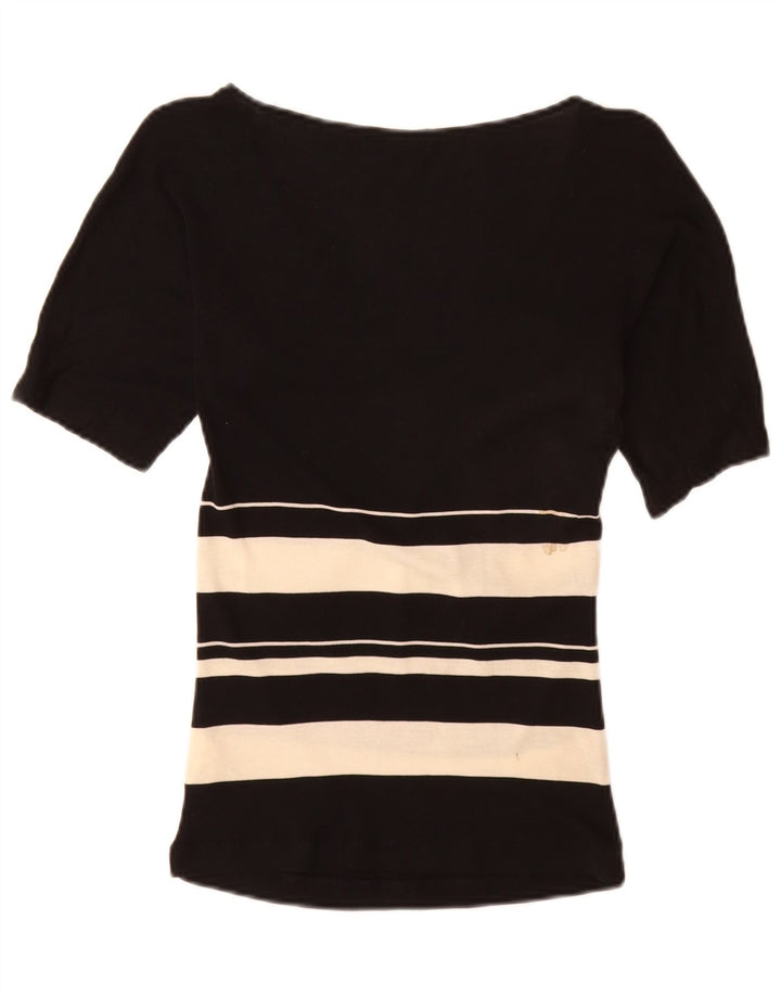 Blusa feminina Zara UK 12 médio preto colorblock Lyocell
