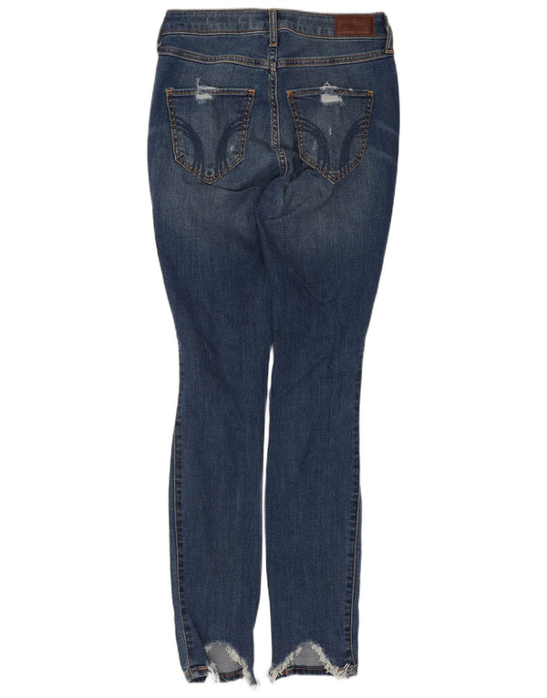 Jeans skinny femininos Hollister US 1 XS W25 L28 algodão azul