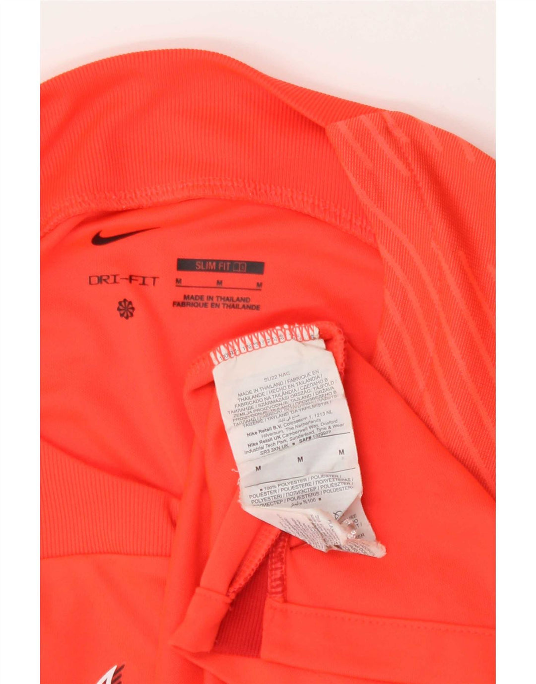 Camiseta gráfica masculina Nike Top médio laranja colorblock poliéster