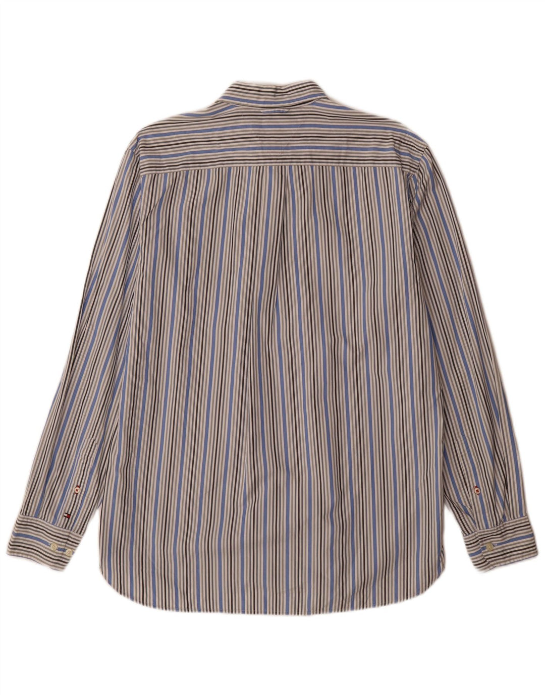 Camisa masculina Tommy Hilfiger de algodão listrado azul médio