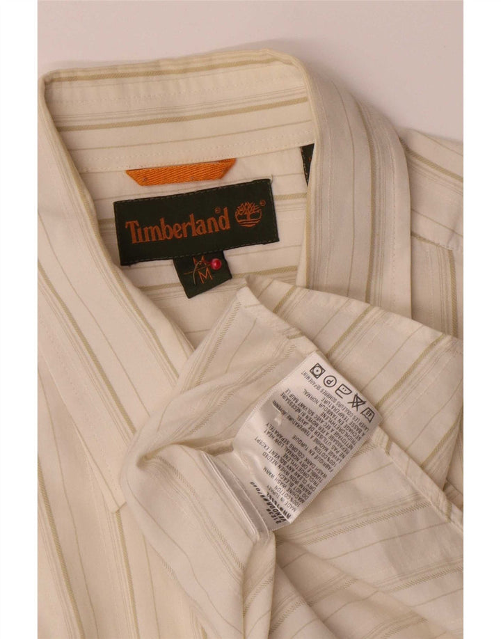 Camisa masculina Timberland médio off white listrado algodão