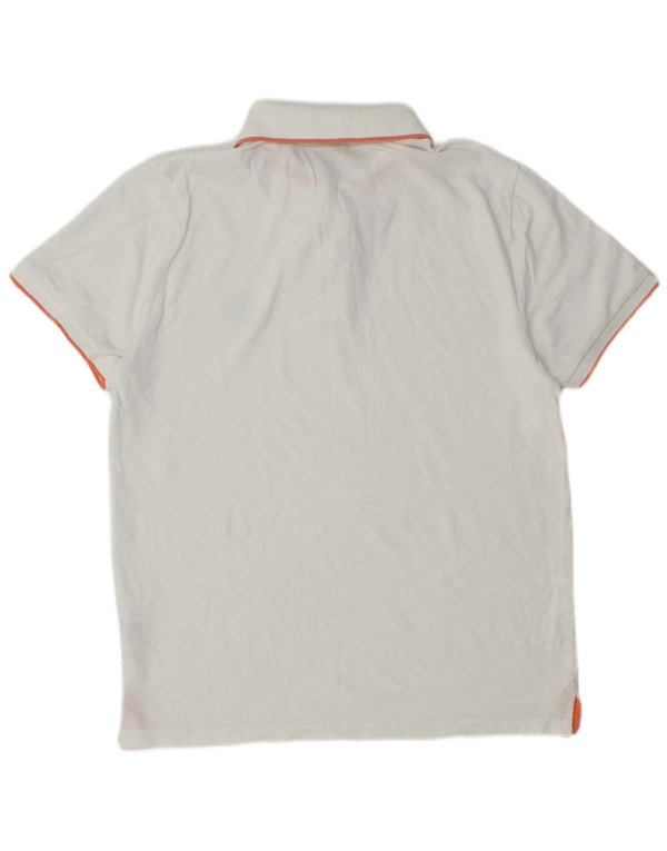 Camisa polo masculina Maui and Sons pequena de algodão branco