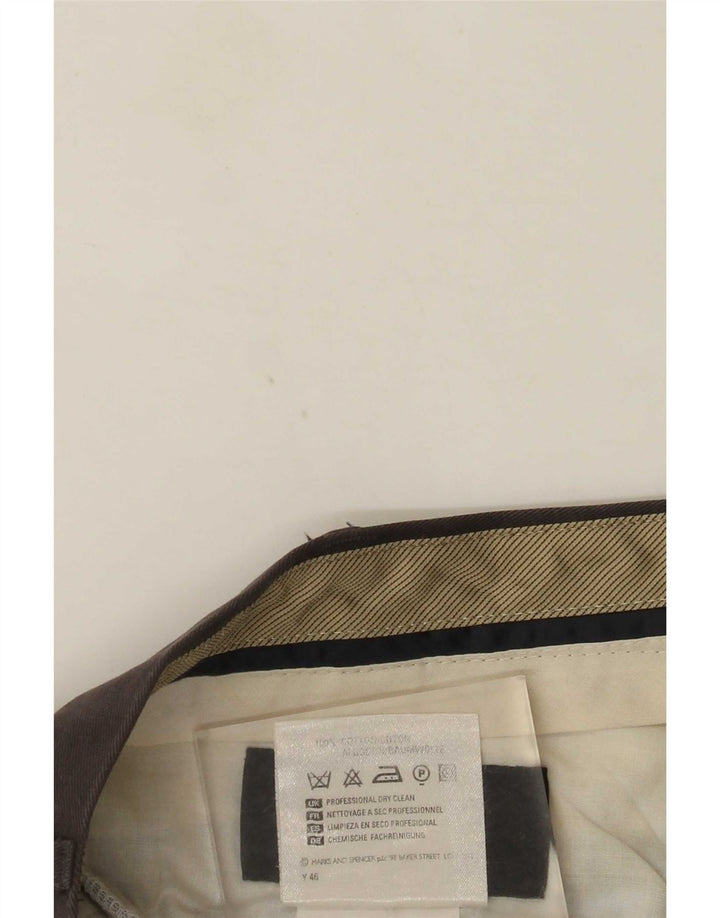 Calça masculina Marks & Spencer St. Michael Straight Chino W36 L31 cinza