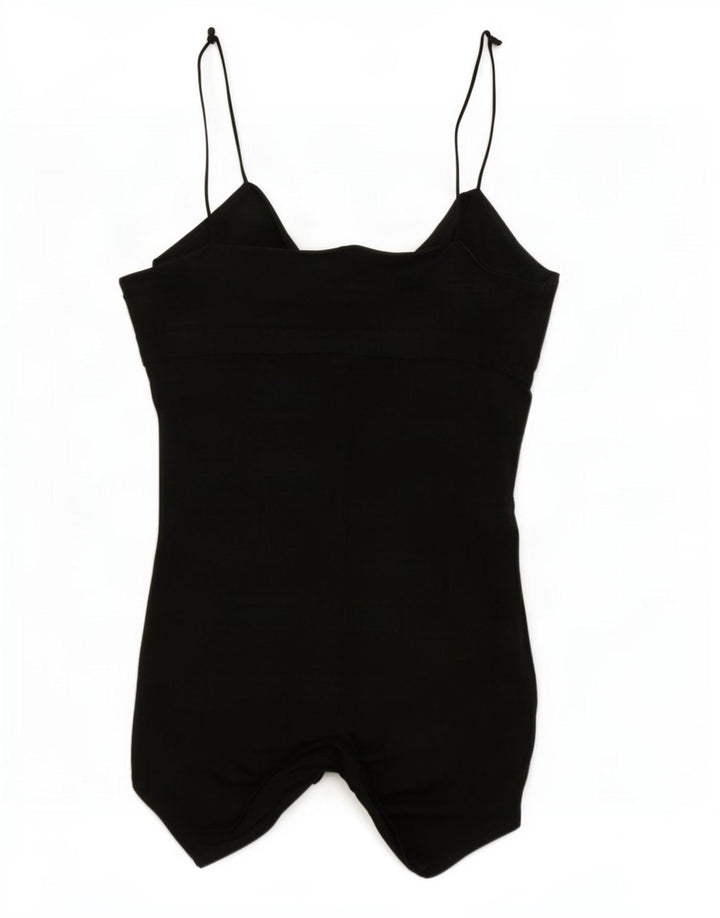 Top túnica assimétrica feminina sem mangas Armani Jeans Reino Unido 12 seda preta média