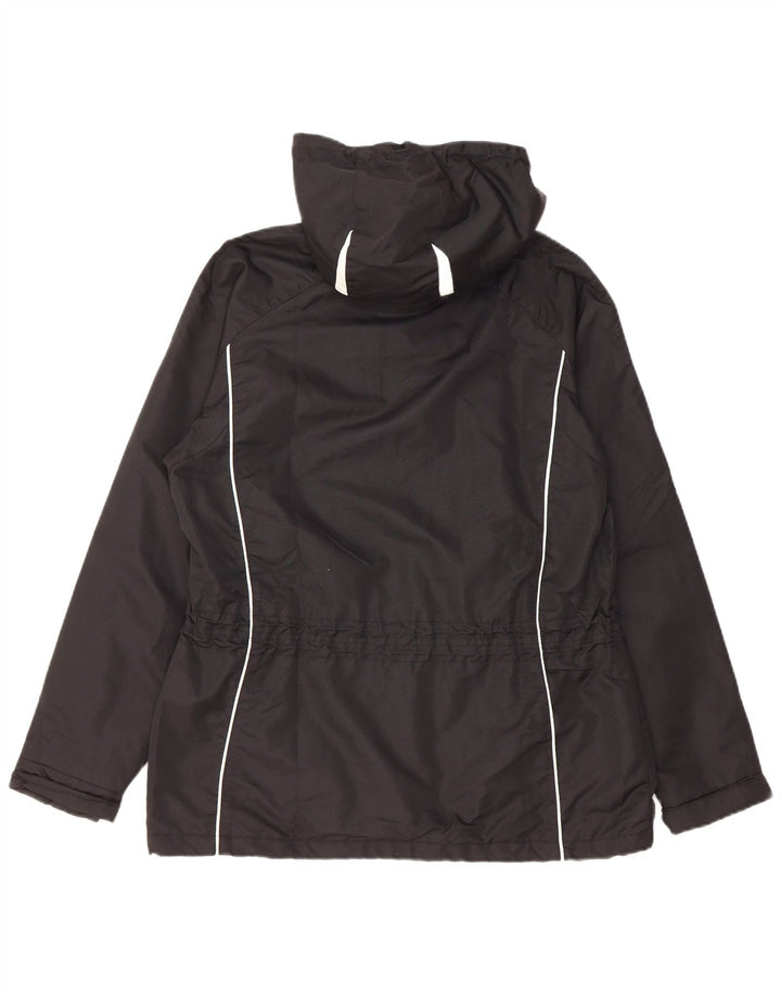 Jaqueta de chuva feminina com capuz Brugi UK 14 poliéster colorblock preto médio