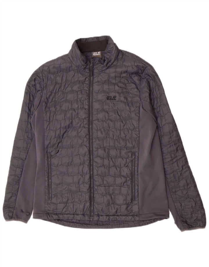 Jaqueta masculina acolchoada Jack Wolfskin UK 44/46 XL cinza colorblock