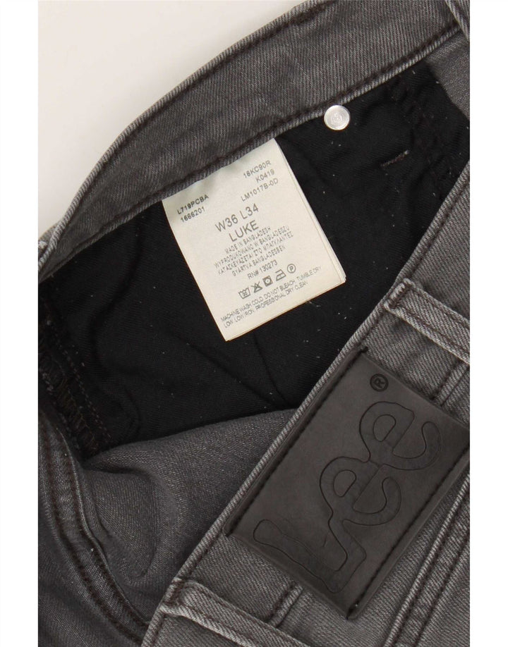 Lee Mens Luke Slim Jeans W36 L34 Cinza Algodão