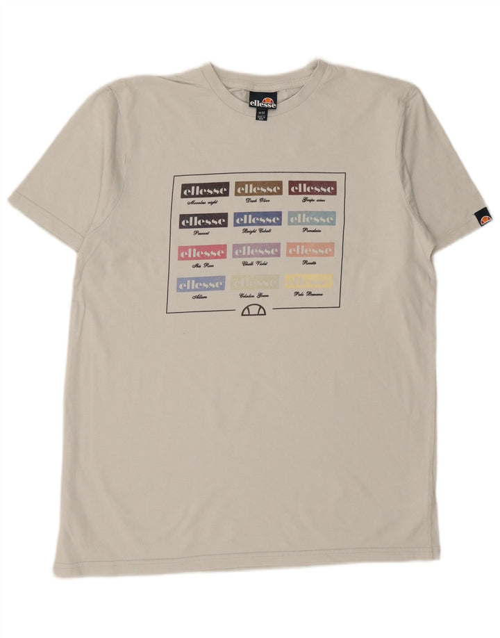 Camiseta masculina gráfica ELLESSE algodão cinza médio