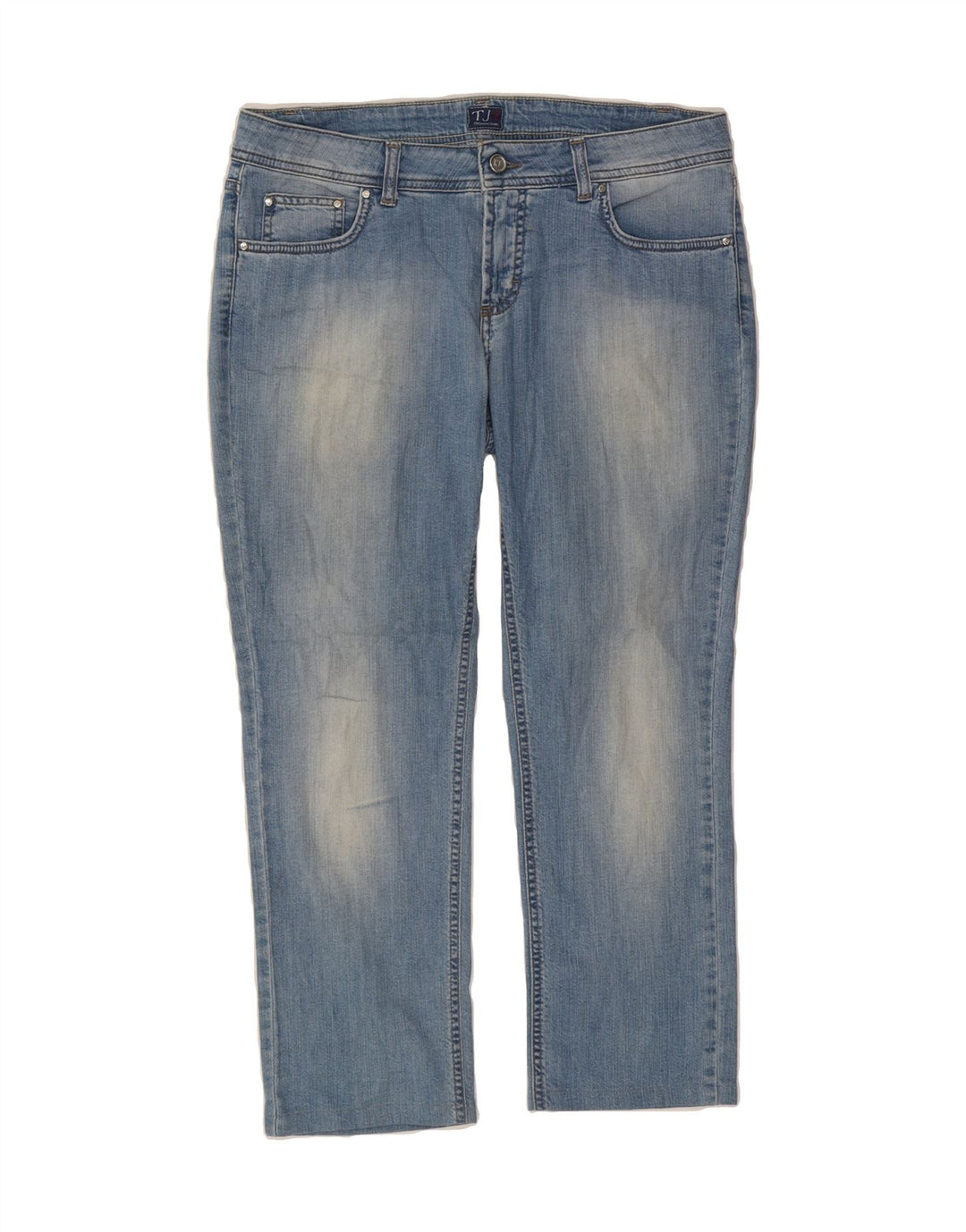 TRUSSARDI Womens Crop Straight Jeans W34 L26 Blue Cotton Vintage Trussardi and Second-Hand Trussardi from Messina Hembry 
