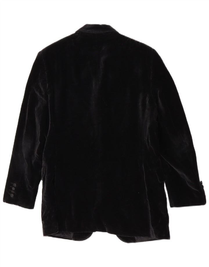 Jaqueta blazer masculina de veludo com 3 botões Gino Sartore Reino Unido 36 pequena preta