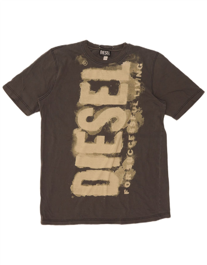 Diesel Camiseta masculina gráfica Top XS Caqui
