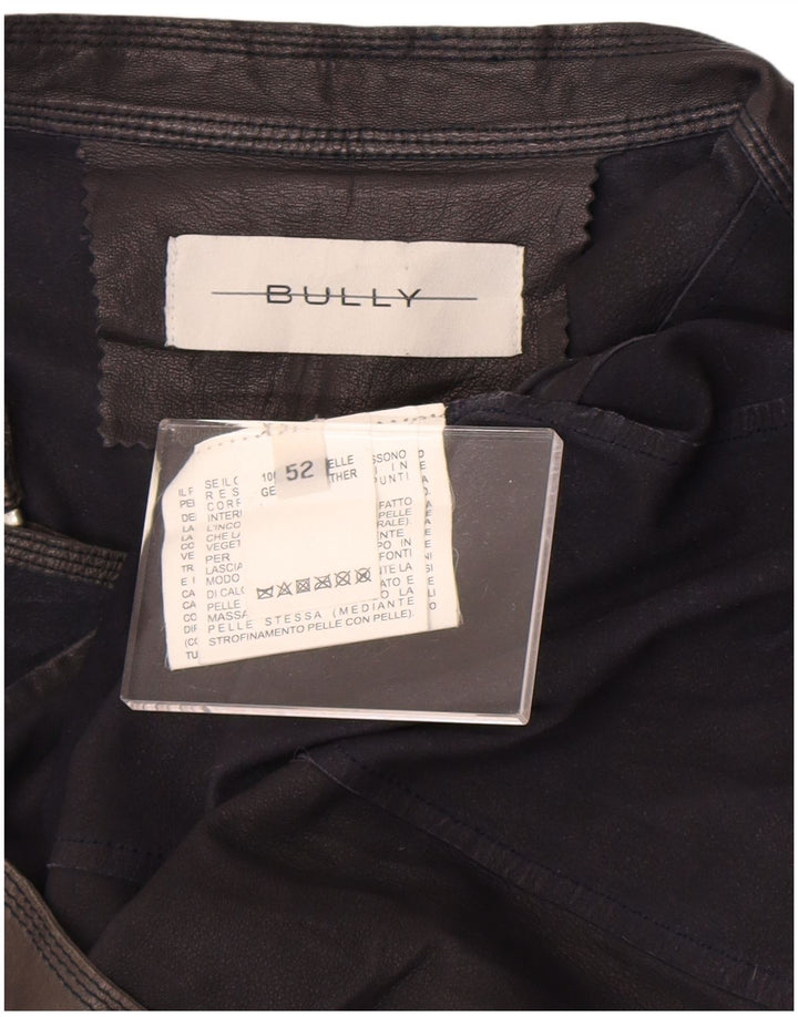 Jaqueta masculina vintage de couro Racer UK 38 couro preto médio