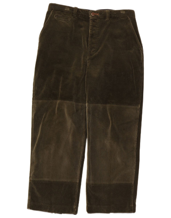 Polo Ralph Lauren Calça masculina reta de veludo W32 L28 verde colorblock