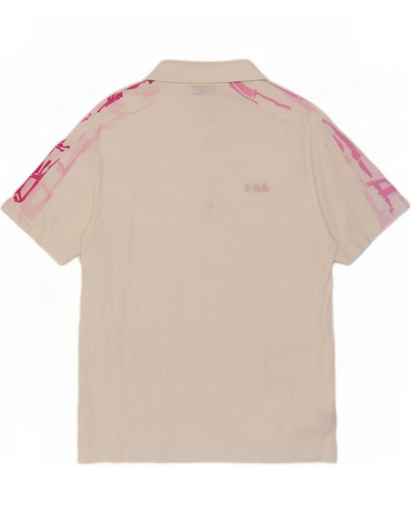 Camisa polo masculina Fila Graphic IT 52 grande algodão branco